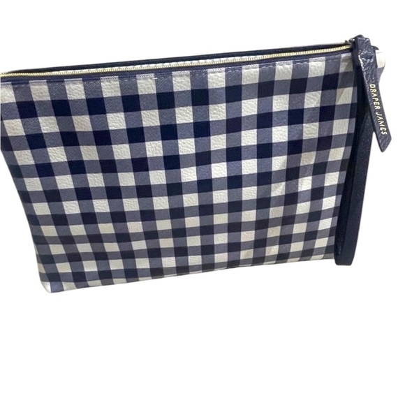 Draper James Blue Checkered Gingham Wristlet Pouch Wallet Bag - NWT Southern - Picture 5 of 15
